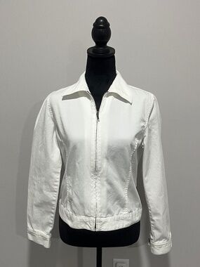 Geoffrey Beene Sport White Denim Jean Jacket Size 4